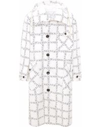 JW Anderson All Over Logo Print Parka - White