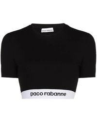 paco rabanne logo crop top