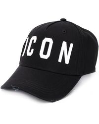 dsquared black and white icon cap