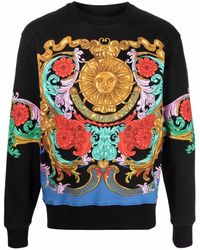 T-shirt Maglietta Versace Collection Sweatshirt Uomo Viola V800683VJ00180 V1321 