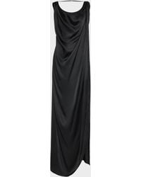Maison Margiela - Satin Draped Maxi Dress - Lyst