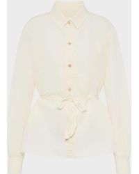 Maison Margiela - Tie-Waist Silk Cotton Shirt - Lyst