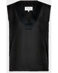 Maison Margiela - Silk V-Neck Top - Lyst