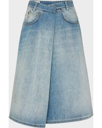 Maison Margiela - Wrap Denim Midi Skirt - Lyst
