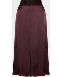 Maison Margiela - Washed Silk Satin Midi Skirt - Lyst