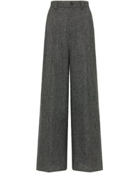 Maison Margiela - Wide-Leg Wool Trousers - Lyst