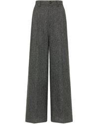 Maison Margiela - Wide-Leg Wool Trousers - Lyst
