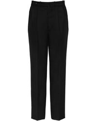 Maison Margiela - Herringbone Wool Pleated Trousers - Lyst