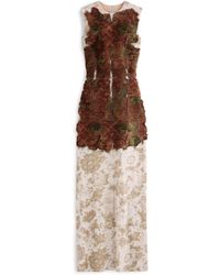 Maison Margiela - Slashed Velvet Floral Maxi Dress - Lyst