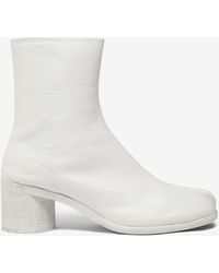 painted calfskin tabi boots