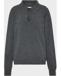 Maison Margiela - Draped Collar Wool Polo Sweater - Lyst