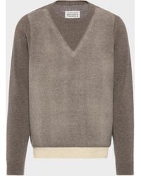 Maison Margiela - Fused Knit Wool Crewneck Sweater - Lyst