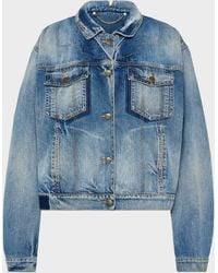 Maison Margiela - Folded Collar Denim Jacket - Lyst