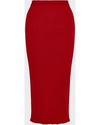 Maison Margiela - Ribbed Wool Midi Skirt - Lyst