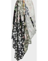Maison Margiela - Silk Floral Draped Skirt - Lyst