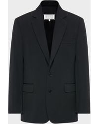 Maison Margiela - Folded Collar Wool Blazer - Lyst