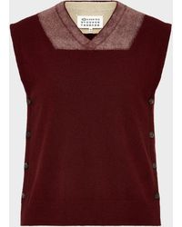 Maison Margiela - Two-Tone Virgin Wool Vest - Lyst