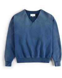 Maison Margiela - Washed V-Neck Cotton Sweatshirt - Lyst