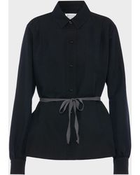 Maison Margiela - Tie-Waist Silk Cotton Shirt - Lyst