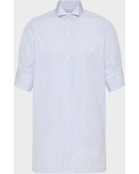 Maison Margiela - Striped Cotton Short-Sleeve Shirt - Lyst