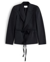 Maison Margiela - Belted Peak-Lapel Wool Blazer - Lyst