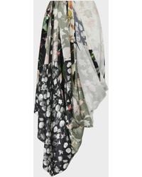 Maison Margiela - Silk Floral Draped Skirt - Lyst