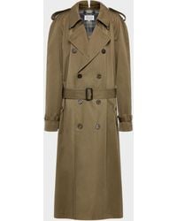 Maison Margiela - Folded Collar Cotton Trench Coat - Lyst