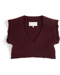 Maison Margiela - Lived-In Raw-Edge Knit Vest - Lyst