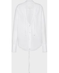 Maison Margiela - V-Neck Cotton Shirt - Lyst