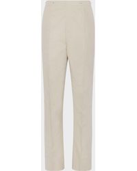 Maison Margiela - Creased Cotton Silk Trousers - Lyst