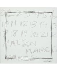 Maison Margiela - Scribbled Numerical Silk Foulard - Lyst