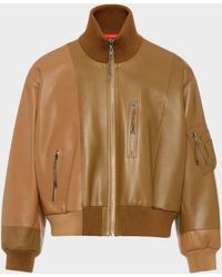Maison Margiela - Spliced Leather Bomber Jacket - Lyst