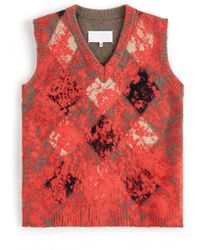 Maison Margiela - Argyle Knit Sleeveless Top - Lyst