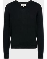 Maison Margiela - Cotton V-Neck Sweater - Lyst