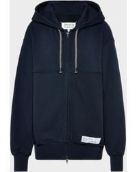 Maison Margiela - Cotton Zip Hooded Sweatshirt - Lyst