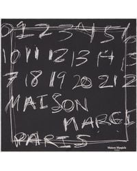 Maison Margiela - Scribbled Numerical Silk Foulard - Lyst