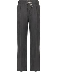 Maison Margiela - Pinstripe Wool Drawstring Trousers - Lyst