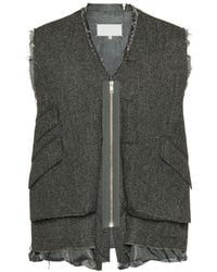 Maison Margiela - Wool Zip Gilet - Lyst