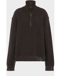 Maison Margiela - Wool Quarter-Zip Sweater - Lyst