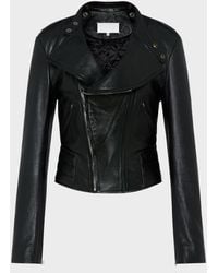 Maison Margiela - Folded Collar Leather Jacket - Lyst