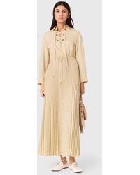 Maje - Eyelet Pleated Maxi Dress - Lyst