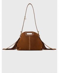 Maje - Topstitched Suede Miss M Mini Bag - Lyst