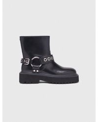 Maje - Bottines Biker En Cuir - Lyst