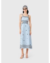 Maje - Embroidered Linen Blend Maxi Dress - Lyst