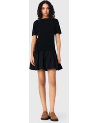 Maje - Short Knit And Taffeta Dress - Lyst
