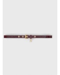 Maje - Slim Leather Belt With Eyelets - Lyst
