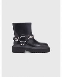 Maje - Biker-Stiefeletten Aus Leder - Lyst