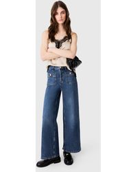 Maje - Wide-Leg Jeans With Patch Pockets - Lyst