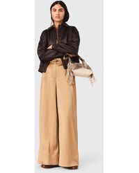 Maje - Rhinestone Satin Trousers - Lyst