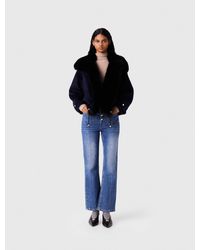 Maje - Woman's Cotton, Denim Jeans With Pockets For Fall/winter, Size Extra Small, In Color Blue / Blue - Lyst